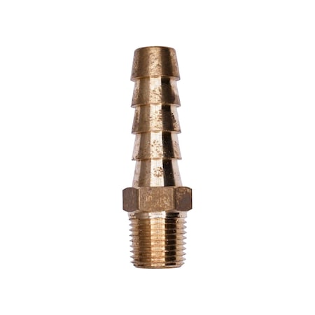 Auveco Brass Hose Barb 5/16in To Male Pipe 1/8in Adapter, 10PK 428