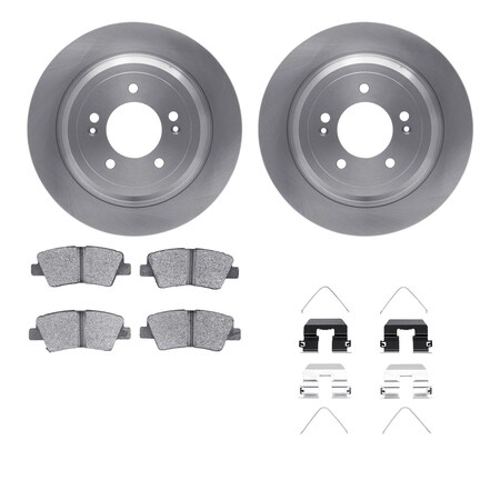 Dynamic Friction Co DFC Brake Rotor with 5000 Brake Pads and Hardware Kit 6512-21200