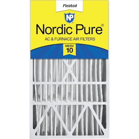 Nordic Pure 16x28x6 Pleated Air Filter, High Capacity, Electrostatically Charged Synthetic Media, MERV 10 16x28x6ASGM10-1