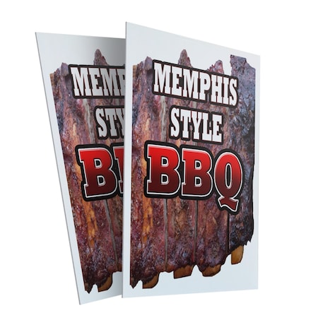 Signmission Memphis Style Bbq, Plastic Signs Only 24 Inch x 36 Inch, Corrugated Plastic, 2PK CSB-2436-2PACK-Memphis Style Bbq