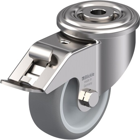 Blickle SS Kgpn Swvl Cstr, TPR Rb, 3-1/8", Brake LEXR-TPA 80G-FI