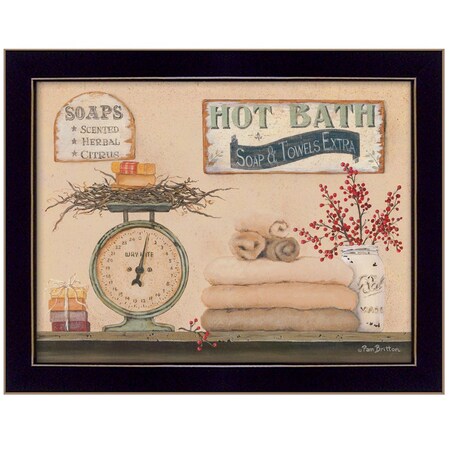 Homeroots Hot Bath 9 Black Framed Print Bathroom Wall Art 415297