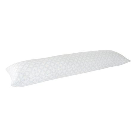 Lavish Home Memory Foam Body Pillow Stay Cool Cover Provides Cooling Relief for Side, Stomach, Back, White 82-TEX1003