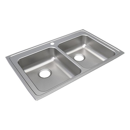 Just Manufacturing Drop-In Sink, 33"x21.25"x5", Gray DLADA2133A504-J