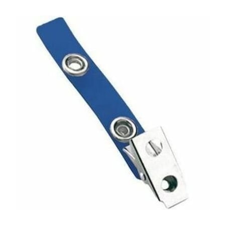 Brady 2-Hole Clip with Strap - Steel - 500 / Bag - Blue 2105-2002