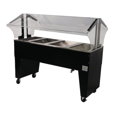 Advance Tabco Ice Cooled Portable Food Buffet Table 62-7/16 in.W x 35 in.D x 53 in.H double sided sneeze guard B4-CPU-B