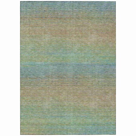 Homeroots 5' X 8' Blue Striped Washable Indoor Outdoor Area Rug 608796