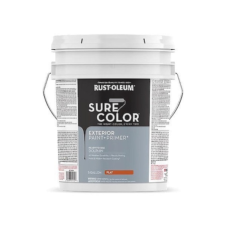 Rust-Oleum Exterior Paint, Dolphin, 5 gal 398373