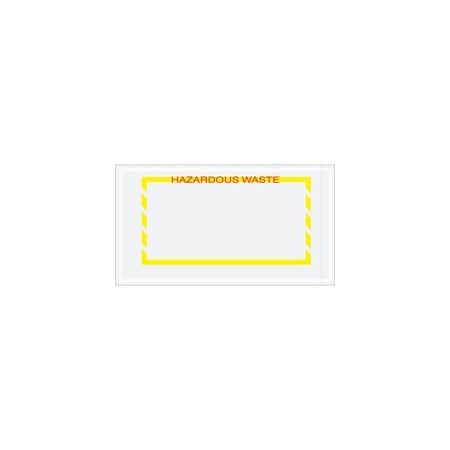 Bubblefast 5 1/2 x 10'' Yellow Border ''Hazardous Waste'' Document Envelopes, 1000PK BFPL482