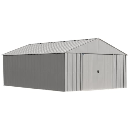 Arrow Classic 12 x 17 x 8 ft Flute Grey Steel Storage Shed CLG1217FG