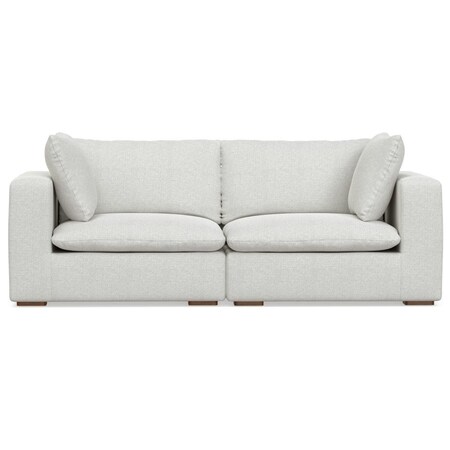 Homeroots 88" Gray Fabric Modular Sofa With Brown Legs 641018