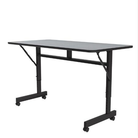 Correll Rectangle Econoline TFL Flip Top Table, 48 in W, 23 in to 31 in H, Particleboard Top, Gray Granite FTM2448TF-15
