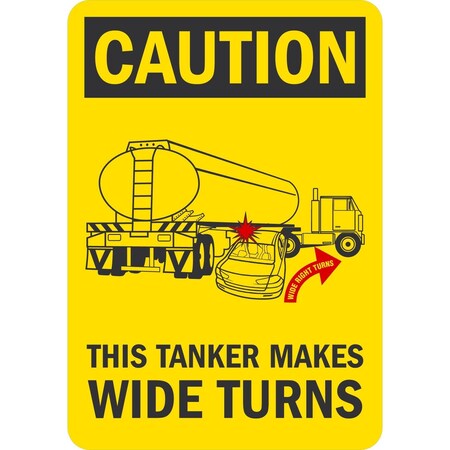 Lyle This Tanker Makes Wide Turns, 12x18, Non-Reflective, Yellow G-4773-NA_12x18