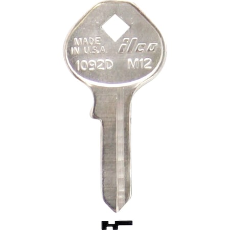Ilco Master Nickel Plated Padlock Key M12 / 1092D, 10PK IAL3391700B