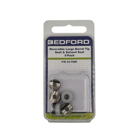 Bedford Precision Parts Tip Seat and Seal, Large Barrel, Solvent Resistant, Replaces Graco 248-936, 5PK 33-7005