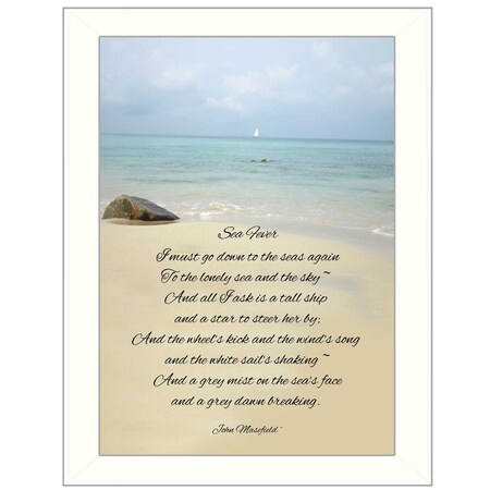 Homeroots Sea Fever White Framed Print Wall Art 416287