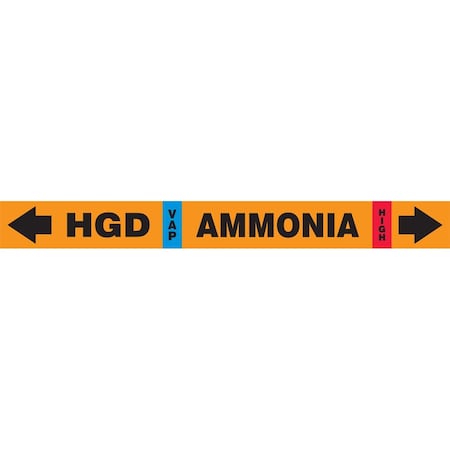 Accuform IIAR SELFSTICK AMMONIA PIPE MARKER RAK105T