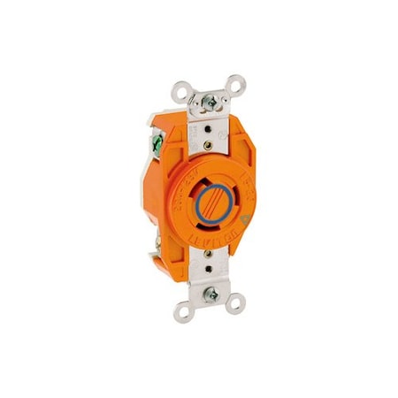 Leviton LockingReceptacle, 20A, 2hp, 250VAC, Orange 2320-IG