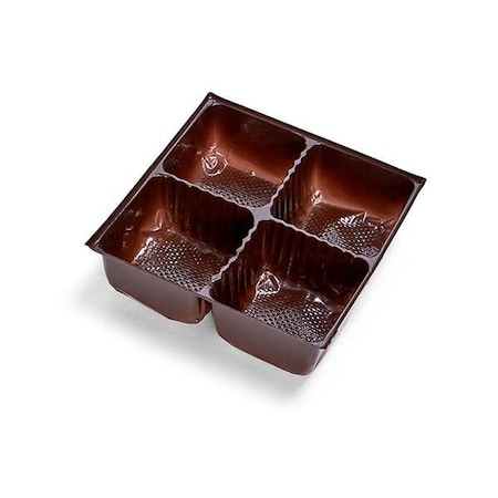 Nashville Wraps Brown 4 pc Strawberry Trays, 4 3/8x4 3/8x1 1/2, 50PK 50SB4