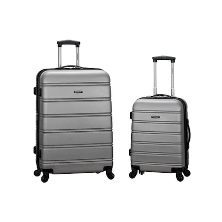 Rockland 20 in.   28 in. 2PC EXPANDABLE ABS SPINNER SET - SILVER F225-SILVER