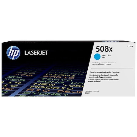 Hp 508X (CF361X) High Yield Cyan Original LaserJet Toner Cartridge (9,500 Yield) CF361X