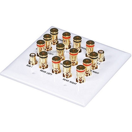 Monoprice 2-Gang 7.2 Surround Sound Distribution Wall Plate - 2-gang - 2 x RCA Port(s) 6707