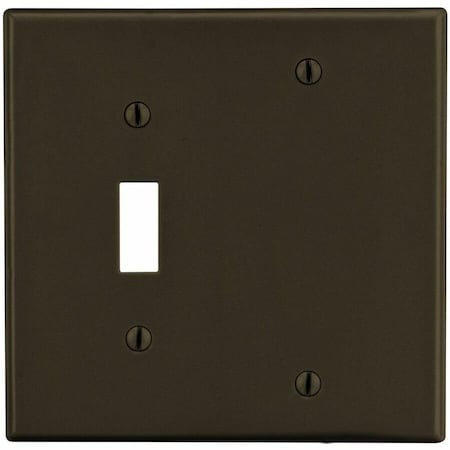 Hubbell Wiring Device-Kellems Wallplate, 2-Gang, 1) Toggle 1) Blank, Brown P113