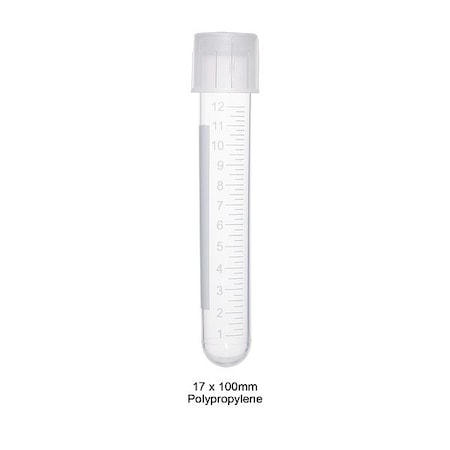 Zoro Select Culture Tube, 0.67 in Dia, Colorless, PK500 T8260