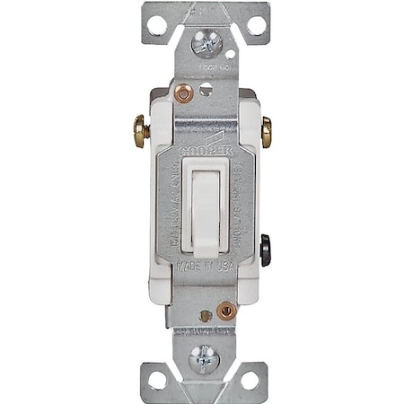 Eaton Wiring Devices EATON Toggle Switch, 15 A, 120 V, 3 Position, PushIn Terminal, Polycarbonate Housing Material 1303-7W-10-L