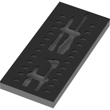 Wera 9827 Foam insert 8007 A VDE Zyklop VDE ratchet set 1, 1/4 in, without tools, 172 x 30 x 392 mm 5137316001