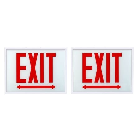 Keystone Exit Sign | Steel | Chicago Compliant | Style 1 | White Color | Single Facing | Red Lettering| Surfa KT-EX-STCH1-WH1RL-SU /EDD