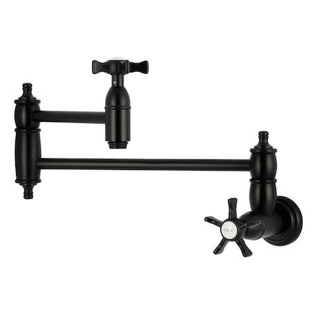 Kingston Brass Wall Mount Pot Filler Faucet, Matte Black KS3100NX
