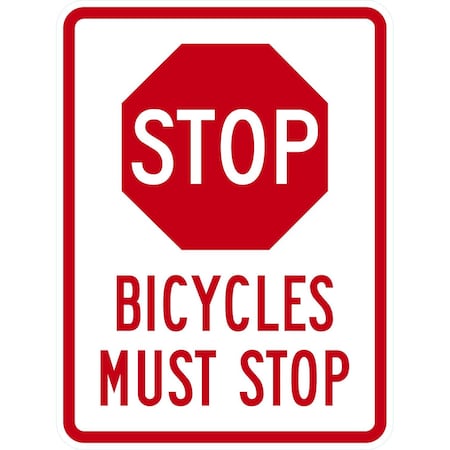 Lyle Bicycles Must Stop, 18x24, Non-Reflective, White G-11032-NA_18x24