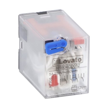 Lovato Industrial Relay 4C/O 5A 24Vdc + Led, 10PK HR604CD024