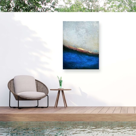 Trademark Fine Art Outdoor Canvas Art Alyson Storms 'Slate Wave' Wall Art for Patios, or Gardens 1X30597-OC3547WR
