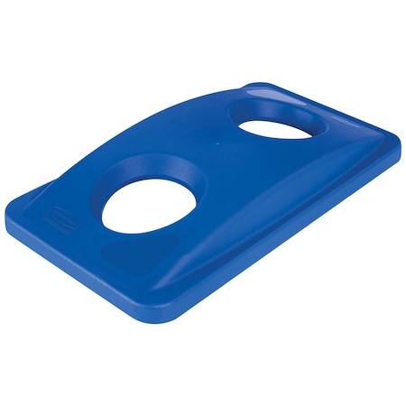 Slim Jim Rubbermaid Slim JimRecycling Bottle and Can Lid - 23 Gallon, Blue RUB138BLBLU