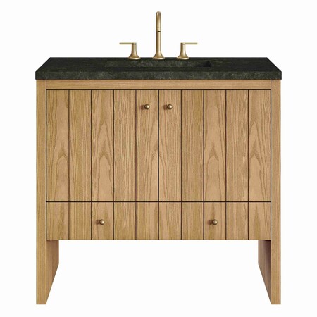 James Martin Vanities Hudson 36" Single Vanity, Light Natural Oak, w/ 3 CM Phantome Eclos Top 435-V36-LNO-3PHT