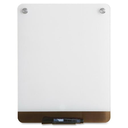 Iceberg Dry Erase Board, Glass, 16 in, 12 in, No Frame Frame, White, Gloss 31120