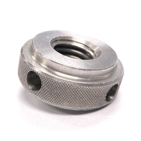 Morton Stainless Steel Knurled Locknut, 1/4in-20 Thread Size, 7/8in Diameter, 1/4in Height KN-25SS