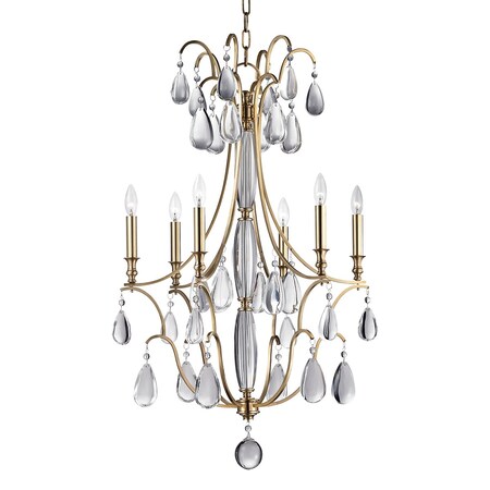 Hudson Valley Lighting Crawford 6 Light Chandelier 24.25 In. Aged Brass 9324-AGB