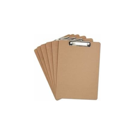 Universal Hardboard Clipboard, 1/2" Capacity, 6PK UNV05562