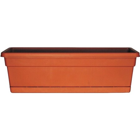 Southern Patio Window Box Planter, 2334 in W, 8 in D, Plastic, Terracotta WB2412TC
