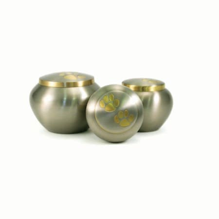 Jorgensen Laboratories Jorvet Double Paw Odyssey Urn, Large, Pewter/Brass J0316DPL