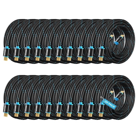 Maximm 10ft 4K 60Hz 18Gbps HDMI 2.0 Braided Cable, 20PK HD2-10FT-20PK
