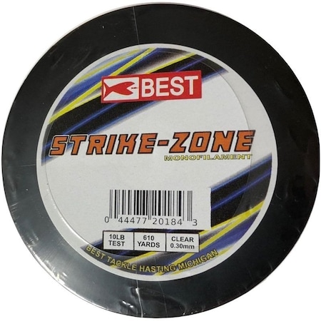 Stopper Lures BEST Strike Zone Fishing Line, 610 yd L, Monofilament, Clear, 10 lb KE-BST-LMC10