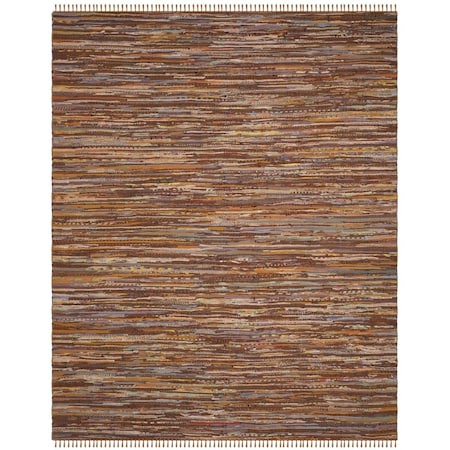 Safavieh 10 x 14 ft. Rag Rug Hand Woven Large Rectangle Area RugGold & Multi-Color RAR127N-10