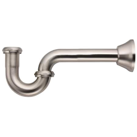 Sticky Situation 20 Gauge 1.25 by 1.25 in. P-Trap with Flange - Brushed Nickel ST3018067