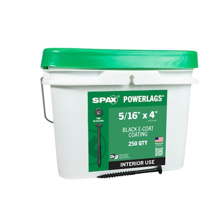 Spax 5/16 in x 4 in Interior Structural Wood Lag Screws Powerlags Pancake Head T-Star Bulk Pail, 250PK 3601770801000