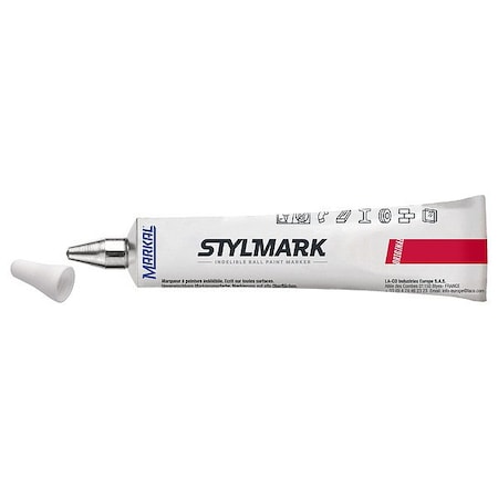 Markal Liquid Paint Marker, White, Steel 96652G