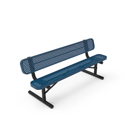 Mytcoat 6ft Outdoor Bench with Back, Portable, Light Blue, Punched Steel, Industry Standard Coating 804145